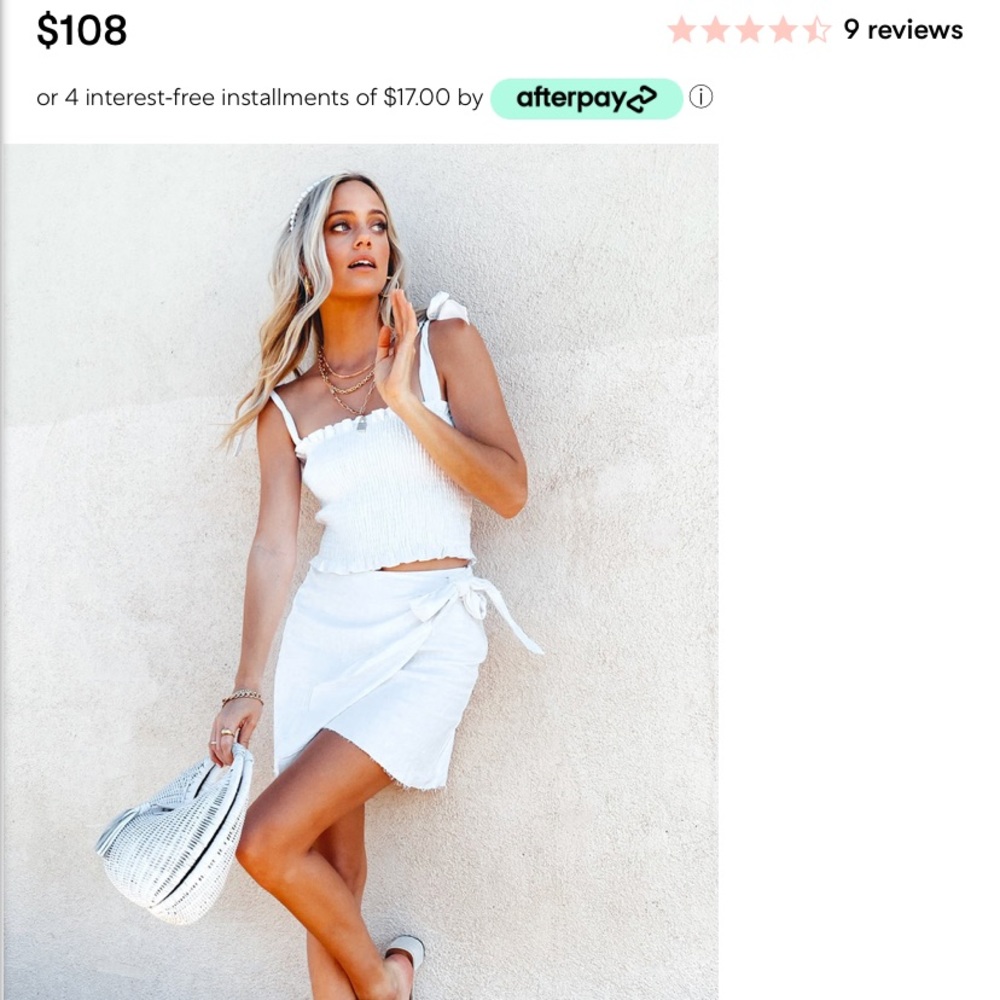 Show me your mumu white linen set- worn once